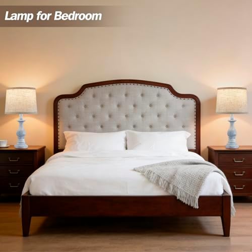 Table Lamps Set of 2, 18.5" Vintage Bedside Lamps for Bedroom Living Room - Image 6