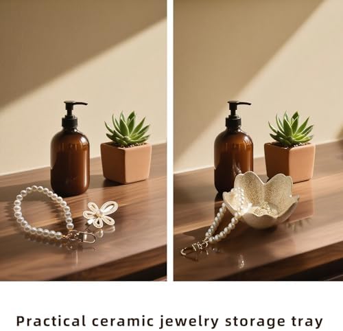 Floral Vanity Tray, Ceramic Jewelry Dish for Rings - Image 6