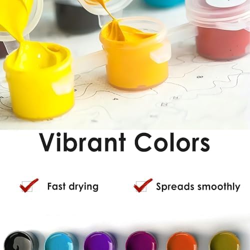 TAOPAOLAB Italian Street Digital Painting Kit for Adults - DIY Red Scooter Scene Oil Painting on Canvas 7.87x7.87In, Framed Acrylic Paint Kit, Good for Beginners, Home Decor or Gift Artwork - Image 5