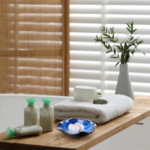 Teenyyou 8 Pcs Ceramic Jewelry Dish Bulk Small Trinket Tray, Blue - Image 4