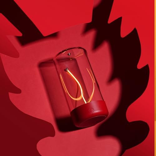 AUGE LIGHT Mini Minimalist Cordless Table Lamp, Rechargeable Ambient Light, Red by AUGELIGHT