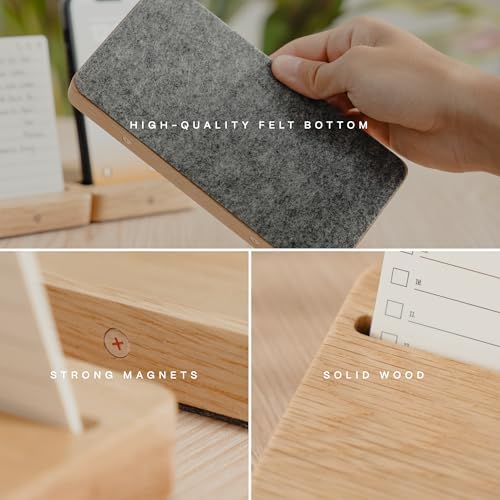COREMINDED Modular Office Desk Organizer Tray Set - Solid Wood Desk Tray with Felt Lining - Desktop Organizer Wood Desk Accessories - Set B - Image 4