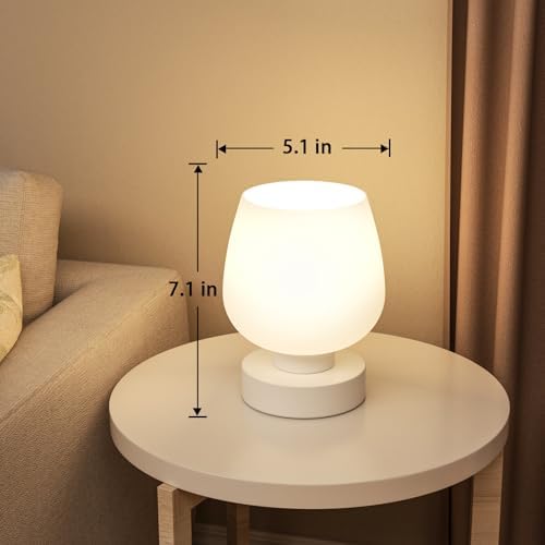 Seealle Small Touch Table Lamp for Nightstand, 3 Way Dimmable Bedside Lamp - Image 5