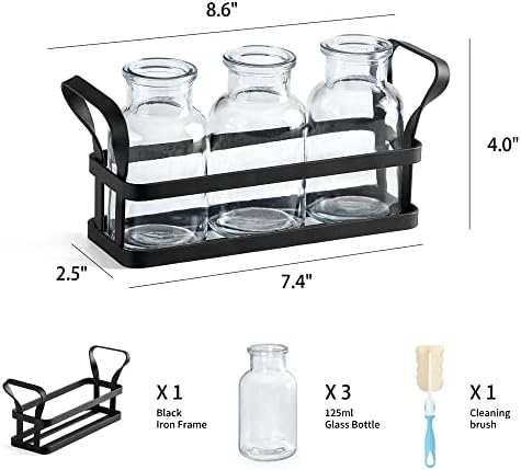 Mkono Propagation Stations, 3 Jars Desktop Glass Plant Terrarium with Stand - Image 3