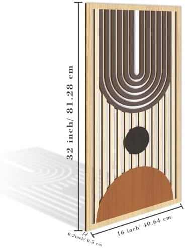 IARTTOP Mid Century Modern Decor 16x32 Inch Large Boho Wood Wall Art Abstract Wooden Wall Decor Minimalist Bohemian Orange Artwork for Living Room Bedroom Office Set of 3 - Image 6