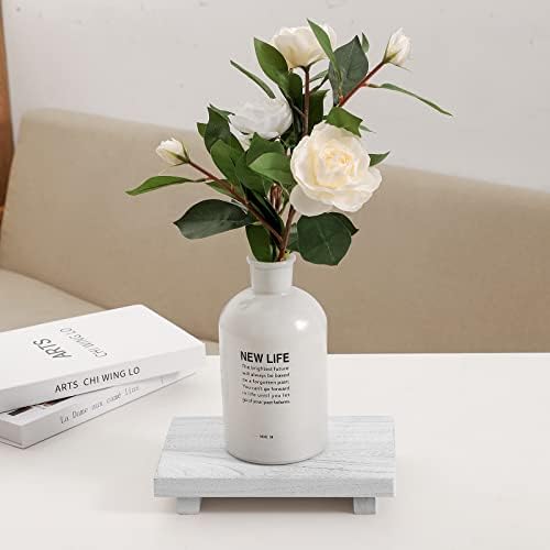 Wood Bathroom Tray Farmhouse Decor Kitchen Soap Holder, 9"x6" White - Image 4