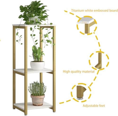 3 Tier Plant Stand Indoor Corner Tall Square Shape Plant Shelf - Image 5