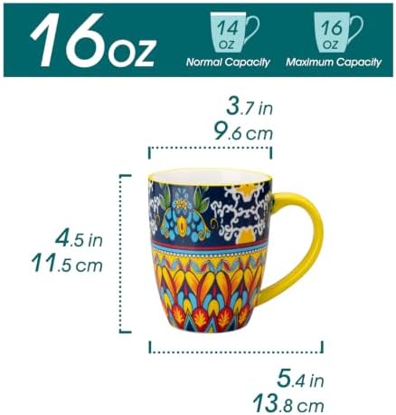 vancasso KRVI Ceramic Coffee Mugs, Set of 6, 16 oz - Image 2