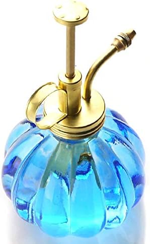 Vintage Style Glass Pumpkin Bottle Sprayer Watering Can Plant Mister with Brass Sprayer Head (Blue) - Image 4