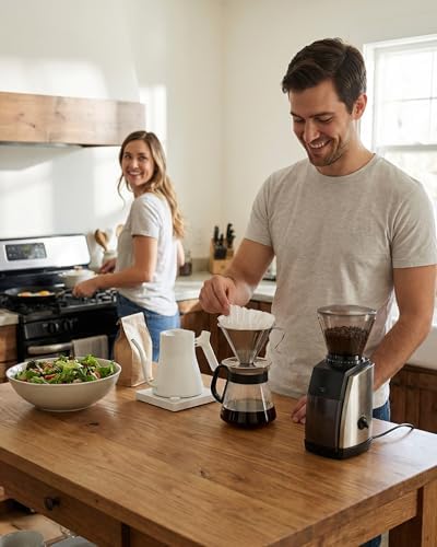 AGOGO Stainless Steel V60 Coffee Dripper & 50 Paper Filters, Sliver - Image 2
