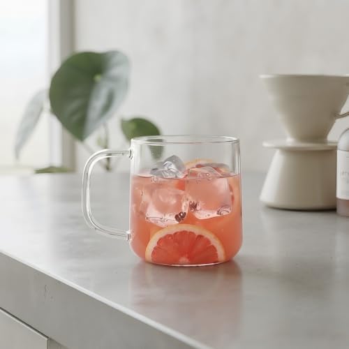 Aquach 20oz Glass Cups with Handle Set of 2, Clear Borosilicate Latte Mugs - Image 7