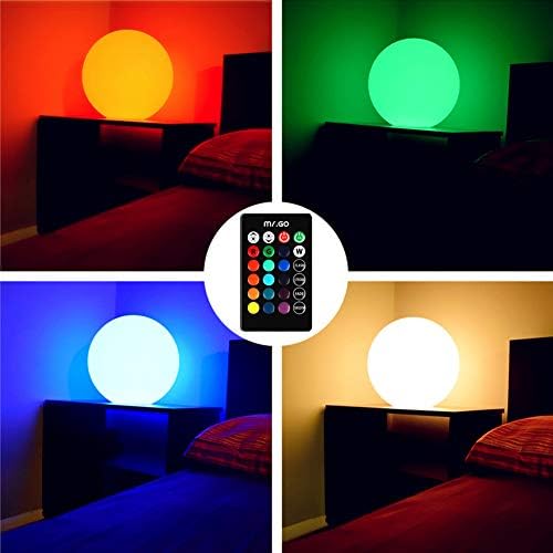 Mr.Go Rechargeable LED Ball Light 12", RGB Color-Changing Globe Orb Lamp - Image 3