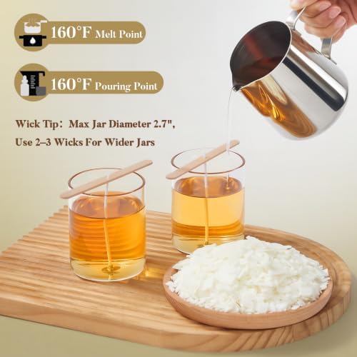 Crenovo Organic Soy Wax for Candle Making, Paraffin-Free, 1LB with 50 Wicks - Image 4