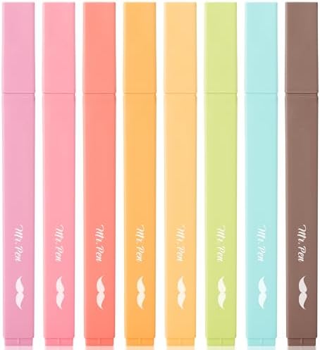 Mr. Pen- Aesthetic Highlighters No Bleed, 8 Pack, Assorted Colors | Chisel Tip, Cute Highlighters Assorted Colors for Journaling, Highlighting, Underlining, Fast Dry, Back to School Supplies by MrPen