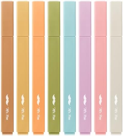 Mr. Pen- Aesthetic Highlighters No Bleed, 8 Pack, Assorted Colors | Chisel Tip, Cute Highlighters Assorted Colors for Journaling, Highlighting, Underlining, Fast Dry, Back to School Supplies by MrPen