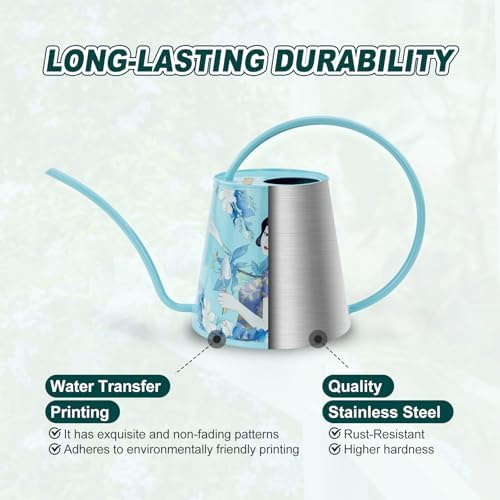 2L Long Spout Watering Can, Stainless Steel Water Can (Magnolia) - Image 4