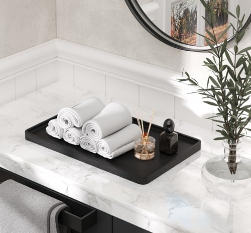 VERTORGAN Bamboo Serving Tray,15.8x9.8 Inch Trays,Home Decor(Black) - Image 2
