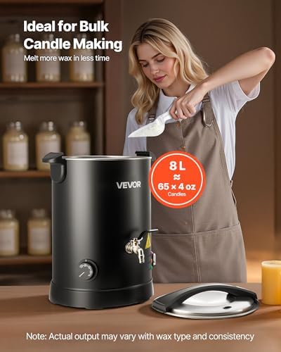 VEVOR 16Lbs Wax Melter for Candle Making, Fast and Even Heating, with Easy Pour Spout and Temperature Control, Hourglass Base for Non-Stick Smooth Flow, Wax Melting Pot for Making Candles Soaps - Image 4