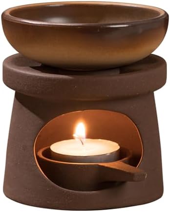 Retro Essential Oil Burners Ceramics Oil Melter Aromatherapies Diffuser and Tealight Holder Set for Home Bedroom Decors by Unknown