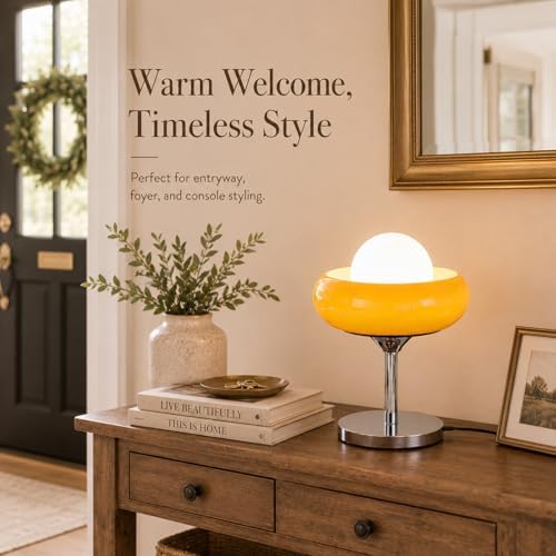 Caramel Orange Glass Table Lamp,for Bedroom and Nightstand,MCM Style - Image 2