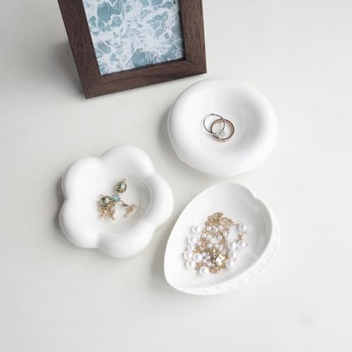 White Donut Shape Ring Dish Jewelry Tray Organizer, Ceramic Accent Tray for Vanity, Small Decorative Trinket Dish - Image 6