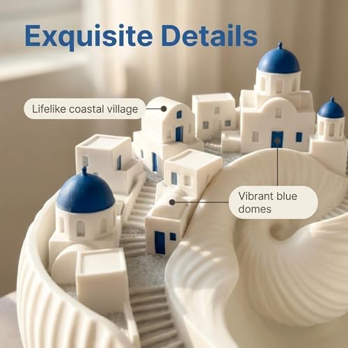 Santorinistyle Catchall Bowl, 3D Printed Greek Island Organizer for Keys, Blue Dome Building Conch Catchall Bowl, Architecture Style Decorative Shell Tray for Keys Coins & Jewelry(2pcs) - Image 4