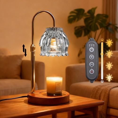 Candle Warmer Lamp with Timer and Dimmer 4-Level Dimmable Flower Light Heat Lamp for Jar Candles Adjustable Height Modern Cute Home Decor for Living Room Bedroom and Best Gift for Friends Lover.Silver by Unknown