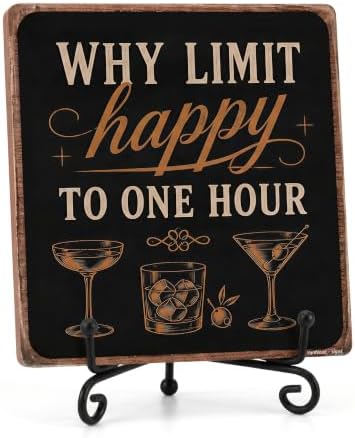 5x5 Inch Bar Decor Sign, Rustic Bar Sign for Home Bar Man Cave by YanNookSigns