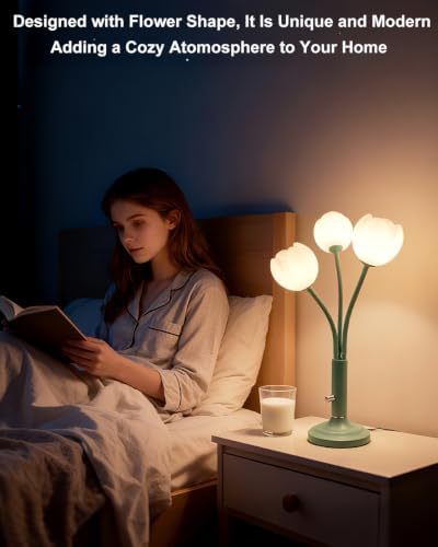 Lightdot Flower Green Table Lamp Dimmable 3 Bulbs Included Gift for Nursery - Image 4