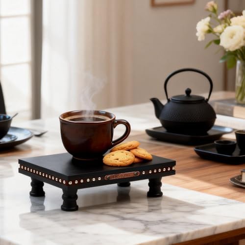 Bathroom Tray Pedestal Stand, Waterproof Wood Riser for Bathroom Counter - Image 2