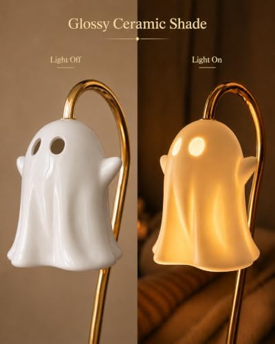 Ceramic Ghost Candle Warmer Lamp with Timer, Spooky Cute Wax Melter - Image 4
