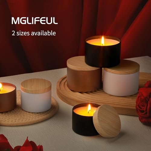 MGLIFEUL 8oz Candle Tins Jars Cans with Lids and Wax Wick for Making Candle - Image 3