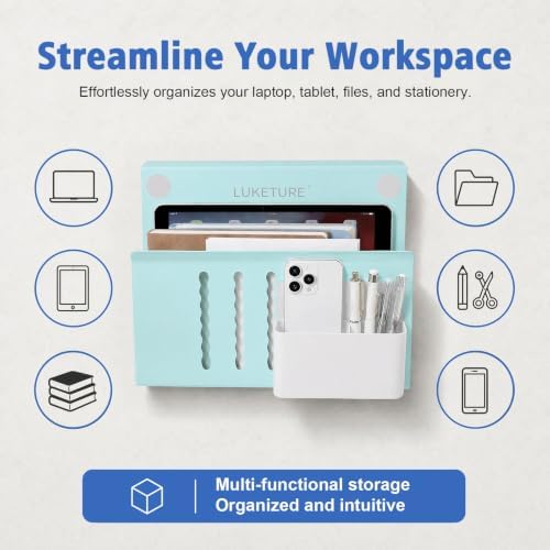 LUKETURE Desk Side Storage Laptop Holder No Drill Clamp On Organizer - Image 5