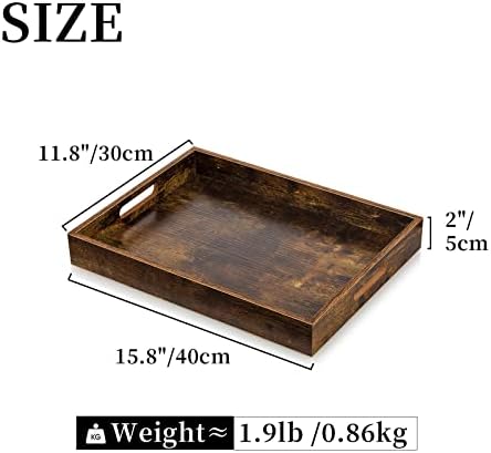 Hanobe Decorative Coffee Table Tray for Home Decor with Handle - Image 5