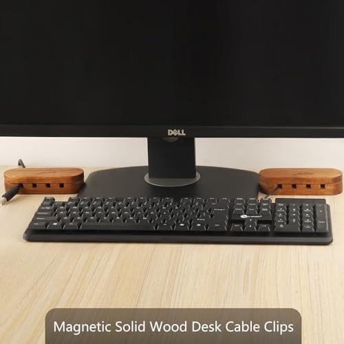 Cable Holder - Cord Organizer Cable Management Clips - Wire Holder System for Phone Chargers, USB Cables - Home, Office, Nightstand, Desk Organizer (Acacia Wood Color) - Image 5
