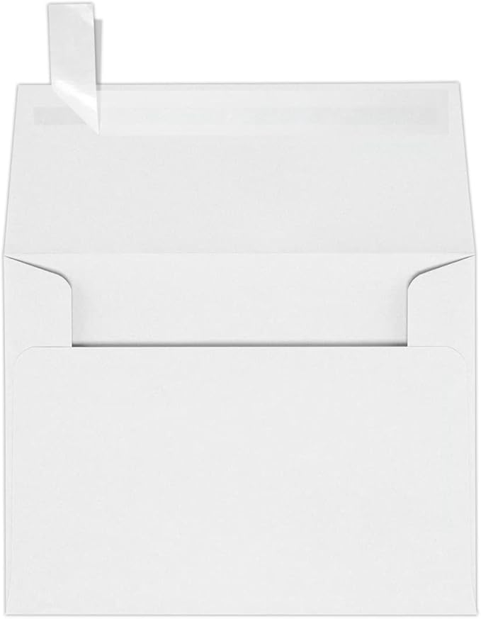 LUXPaper A2 Invitation Envelopes | Peel & Press | 4 3/8" x 5 3/4" | White | 80lb. Text | 500 Qty