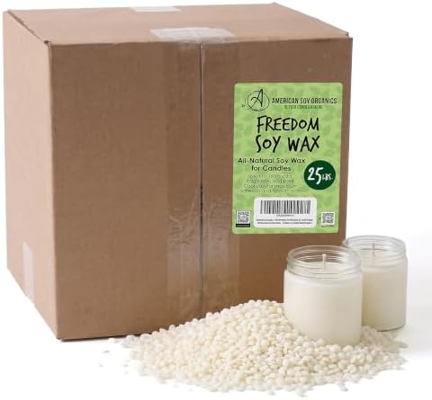 American Soy Organics Freedom Soy Wax Beads, All-Natural Candle Wax, 25 lbs by AmericanSoyOrganics