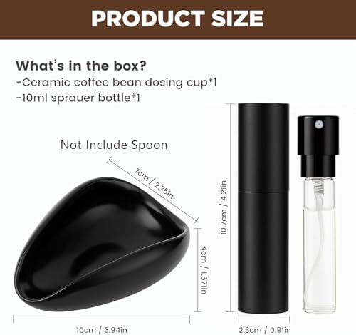 Ceramic Coffee Bean Dosing Cup + Sprayer Gift Set, Spoon Rest, Mini Coffee Spoon Holder for Tea Spoons Stirrers, Coffee Station Decor, Espresso Coffee Bar Accessories & Essentials(Not Include Spoon) - Image 2