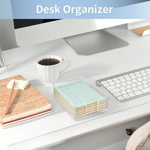Acrylic Sticky Note Holder, 4 x 6 Crystal Clear Sticky Note Dispenser Acrylic Notepad Holder for School Home Office Desk Organization - Image 5