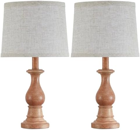 Table Lamps Set of 2, 18.5" Vintage Bedside Lamps for Bedroom Living Room - Image 2