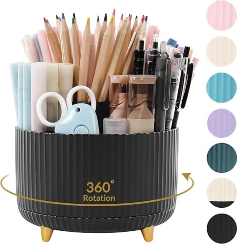 SKYDUE 360 Degree Rotating Desk Organizer, Pencil Pen Holder for Desk by SKYDUE