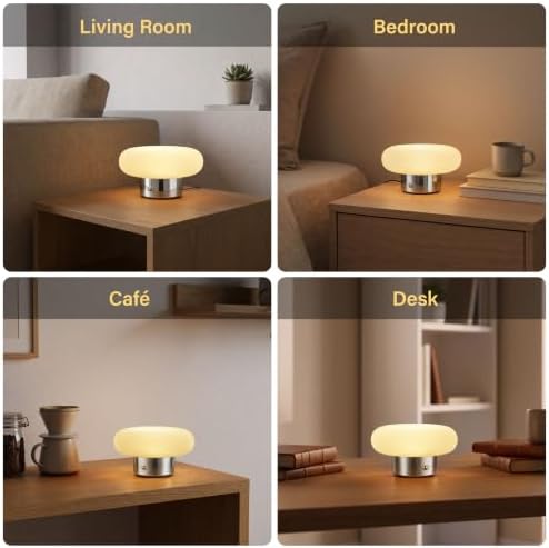 Cordless Table Lamp, Sliver Rechargeable Battery Operated Lamp - Image 7