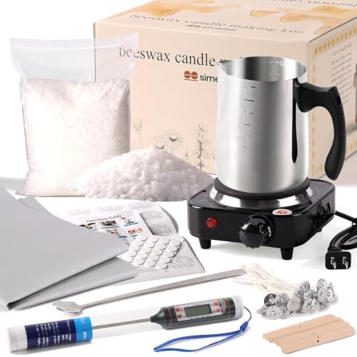 Candle Making Kit with Wax Melter, 2lb Beeswax Candle Wax for Candle Making by PurchaseNow