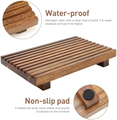 Acacia Wood Risers for Bathroom Tray Kitchen Counter Decor Sink Soap Dish - Image 4