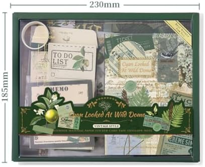 Toshine Vintage Botanical Scrapbooking Kit,Aesthetic Journal Kit Stationery, A6 Grid Notebook Journals Gift - Image 4