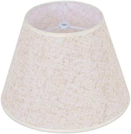 Beige Lamp Shade for Table Lamps, Small Empire Linen Textured Fabric Lampshade, 6 Inch Top 10 Inch Bottom 7 Inch High, Spider Fitter Replacement Shade for Bedside and Nightstand Lamps by Unknown