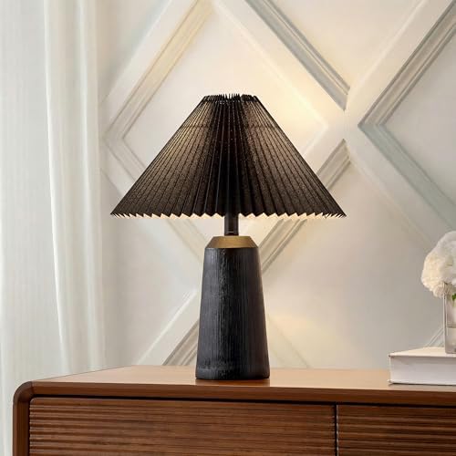 JONATHAN Y Arvid Table Lamp 20.5" Resin Metal Bedside, Black Wood Finish - Image 2