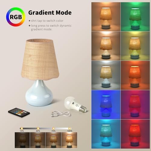 Cordless Table Lamp Rechargeable, Light Blue Mini Cute Table Lamp for Nightstand, Battery Operated Small Table Lamp for Small Spaces for Kitchen Counter, Bookshelf, Bedside, Bedroom, Living Room - Image 2