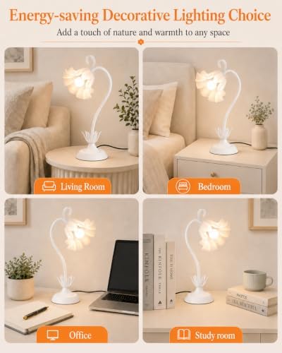 WERFOP Flower Table Lamp Cute Desk Lamp for Bedroom Home Decor - Image 4