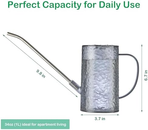Long Spout Watering Can Indoor Plants, Small Watering Cans for House Plants, Flowers, Succulents 34oz - Image 2